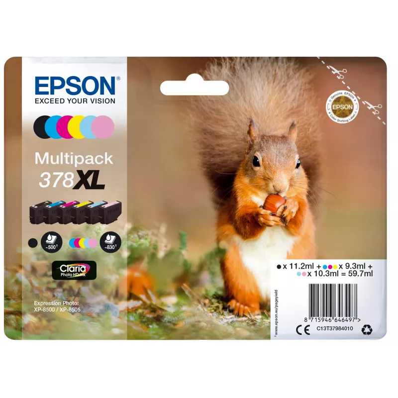 Epson Squirrel Multipack 6 spalvų 378XL Claria Photo HD rašalas