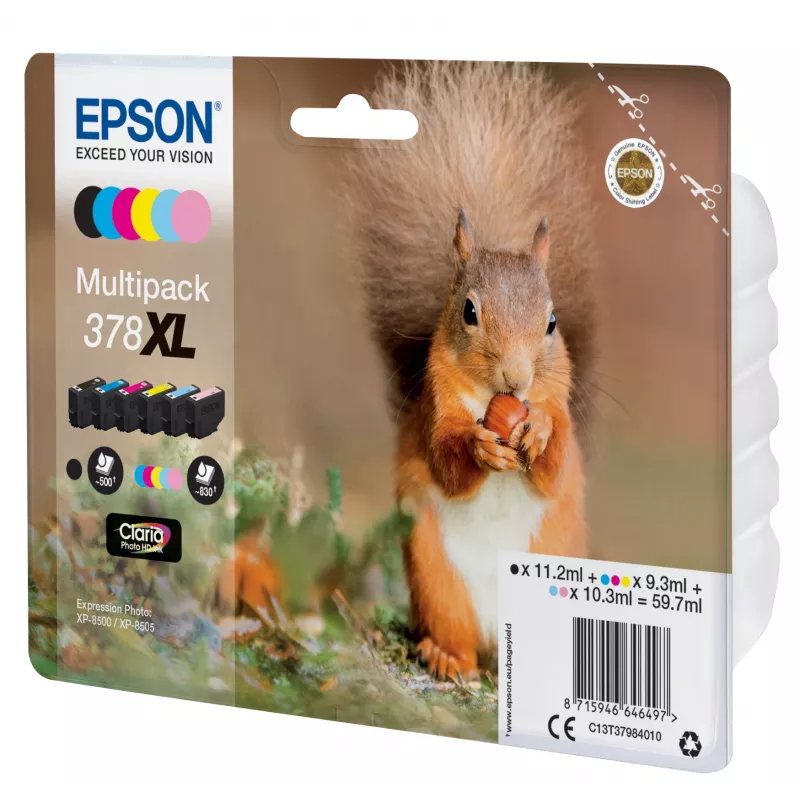 Epson Squirrel Multipack 6 spalvų 378XL Claria Photo HD rašalas