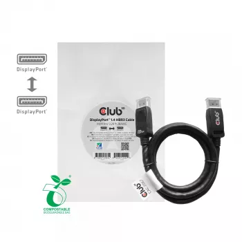 CLUB3D DisplayPort 1.4 HBR3 kabelis 1m/3.28ft Kištukas/Kištukas 8K60Hz
