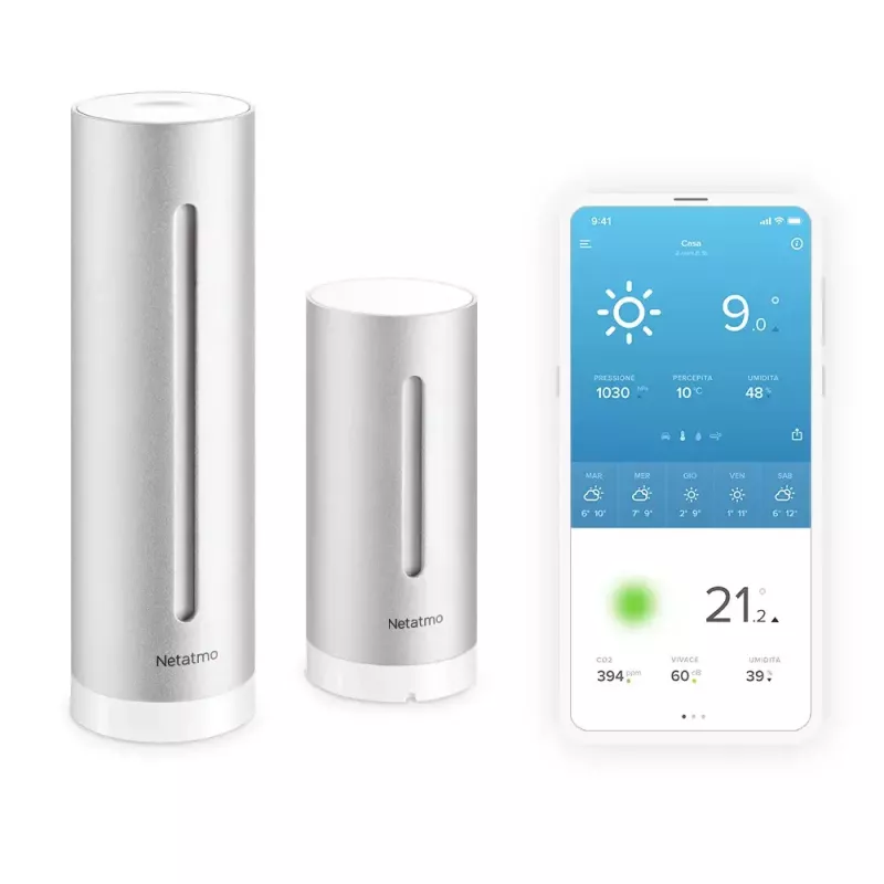 Netatmo NWS01-EC skaitmeninė orų stotelė, aliuminis, baterija/USB, Wi-Fi