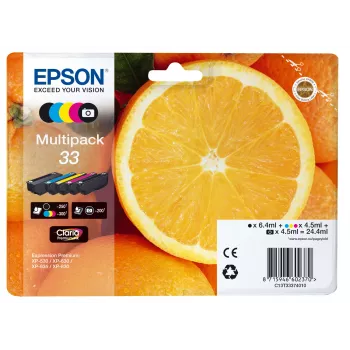 Epson Oranžinė Multifunkcinis rinkinys 5 spalvų 33 Claria Premium rašalas