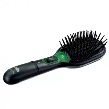 Plaukų šepetys-pagalvė BRAUN BR710 suaugusiems, juodos ir žalios spalvos, 175 g