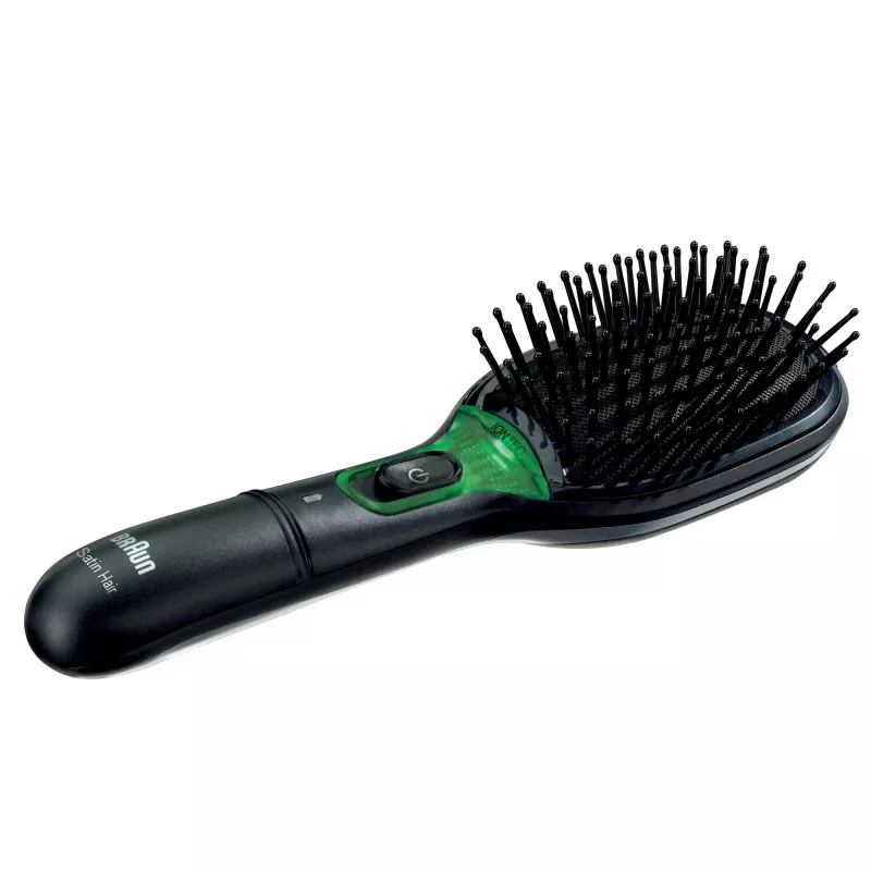 Plaukų šepetys-pagalvė BRAUN BR710 suaugusiems, juodos ir žalios spalvos, 175 g
