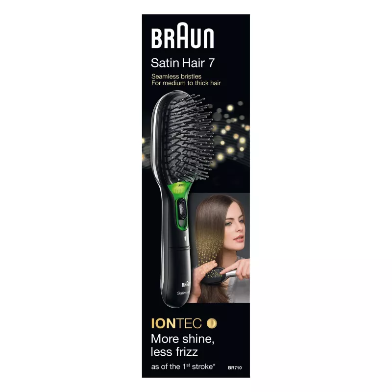 Plaukų šepetys-pagalvė BRAUN BR710 suaugusiems, juodos ir žalios spalvos, 175 g