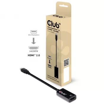 CLUB3D Mini DisplayPort 1.4 į HDMI 2.0b HDR aktyvus adapteris