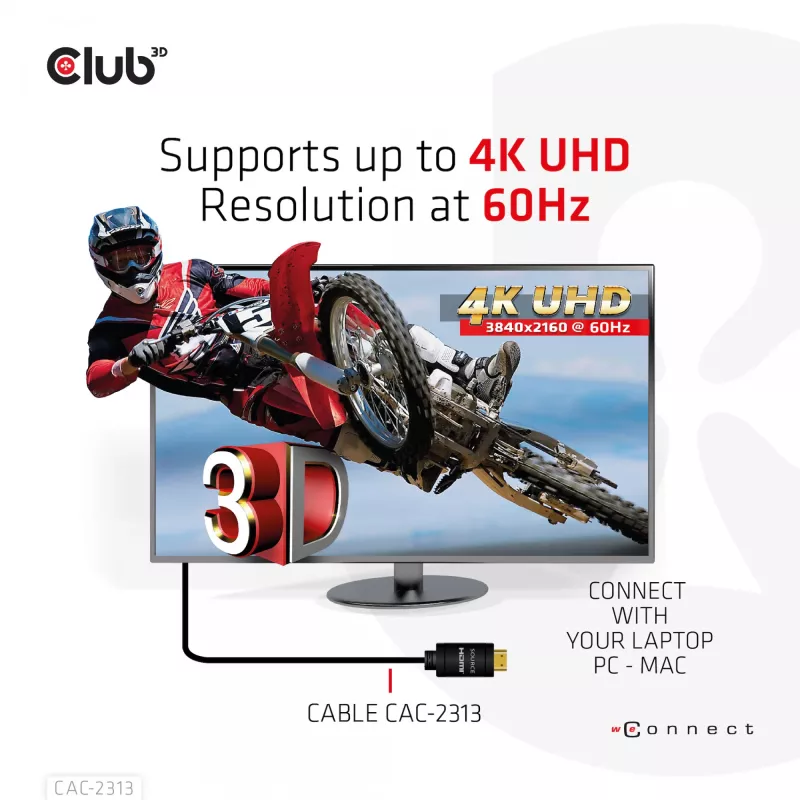 CLUB3D HDMI 2.0 4K60Hz RedMere kabelis 10m/32,8 pėdos