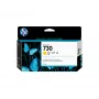 HP 730 130-ml Geltona DesignJet rašalo kasetė, HP DesignJet T1700 spausdintuvų serija, Terminis rašalinis spausdinimas, Geltona, Singapūras, 202 mm, 129 mm