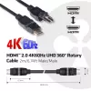 CLUB3D HDMI 2.0 4K60Hz UHD 360 laipsnių sukamas kabelis 2m/6.74ft