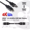 CLUB3D HDMI 2.0 4K60Hz UHD 360 laipsnių sukamas kabelis 2m/6.74ft