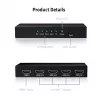 CLUB3D HDMI™ 4K@60Hz UHD skirstytuvas su AC maitinimu, 4 prievadai