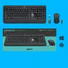 Belaidis klaviatūros ir pelės rinkinys Logitech MK540 Advanced — pilno dydžio QWERTY klaviatūra, USB imtuvas, JAV išdėstymas, ergonomiška pelė, juoda/balta