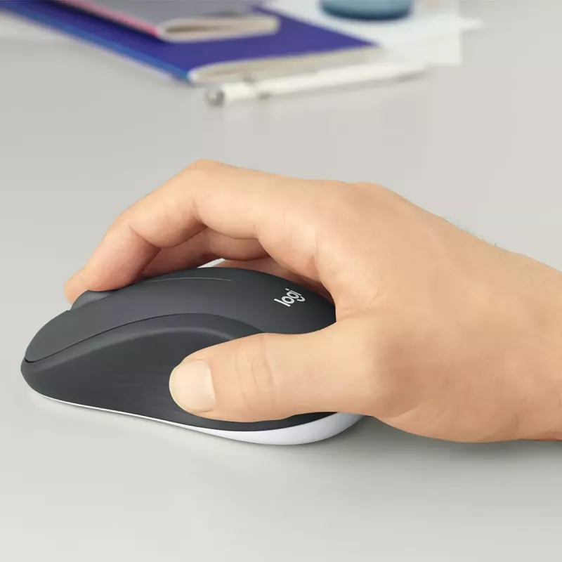 Belaidis klaviatūros ir pelės rinkinys Logitech MK540 Advanced — pilno dydžio QWERTY klaviatūra, USB imtuvas, JAV išdėstymas, ergonomiška pelė, juoda/balta