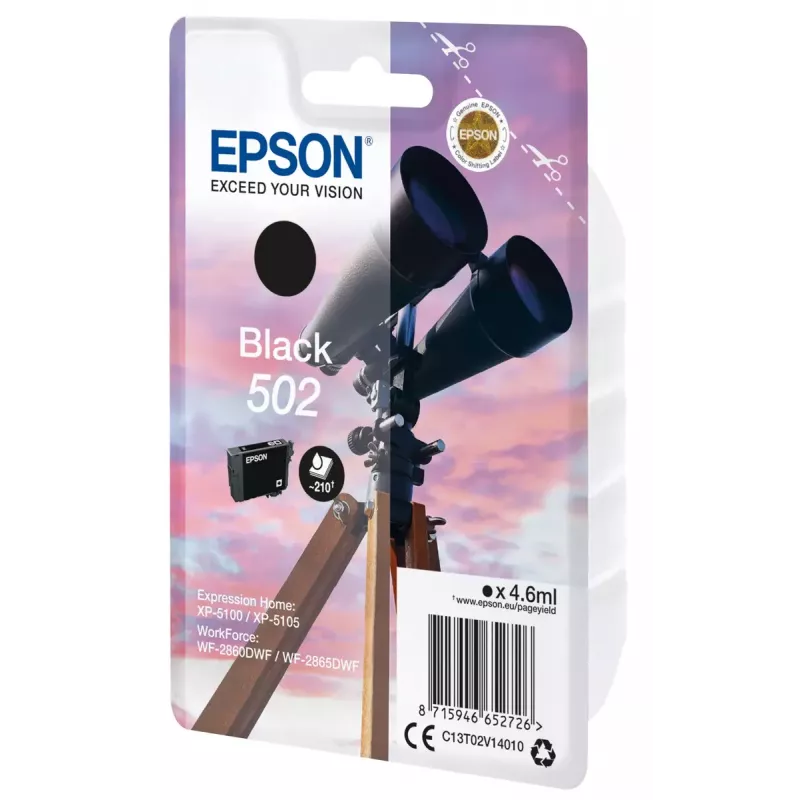 Kasetė Epson 502 juoda T02V1 C13T02V14010