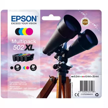 Kasetė Epson rašalinė C13T02W64010 502XL XL juoda, žydra, rausvai raudona, geltona
