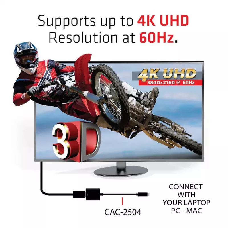 USB 3.1 Type C į HDMI 2.0 UHD 4K 60Hz aktyvus adapteris CLUB3D CAC-2504