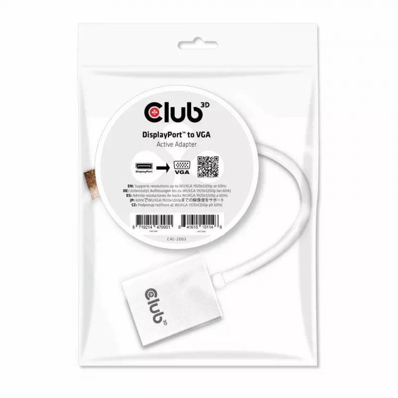 Aktyvus adapteris DisplayPort į VGA CLUB3D CAC-2003