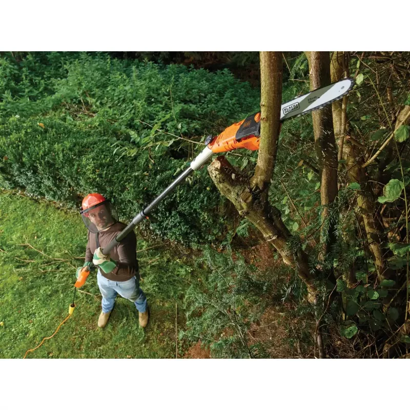 Elektrinis genėtuvas Juoda & Decker PS7525-QS, 800 W maitinimas iš tinklo, 25 cm pjovimo juosta, 22 mm pjovimo skersmuo, 3,8 kg