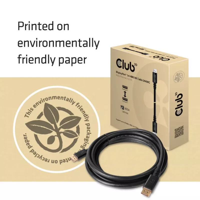 CLUB3D DisplayPort 1.4 HBR3 8K laidas M/M 4 m /13.12ft, 4 m, DisplayPort, DisplayPort, Vyriškas, Vyriškas, 7680 x 4320 pikselių
