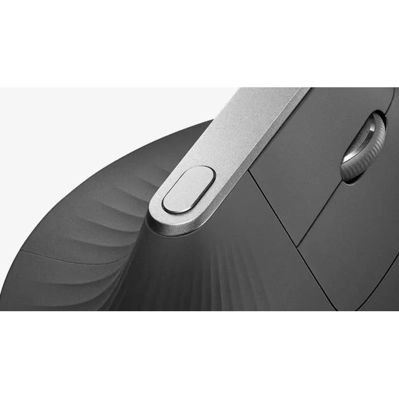Ergonominė belaidė pelė Logitech MX Vertical, MX Vertical, 4000 DPI, RF Wireless + Bluetooth, dešinei rankai, Graphite, biuro naudojimui