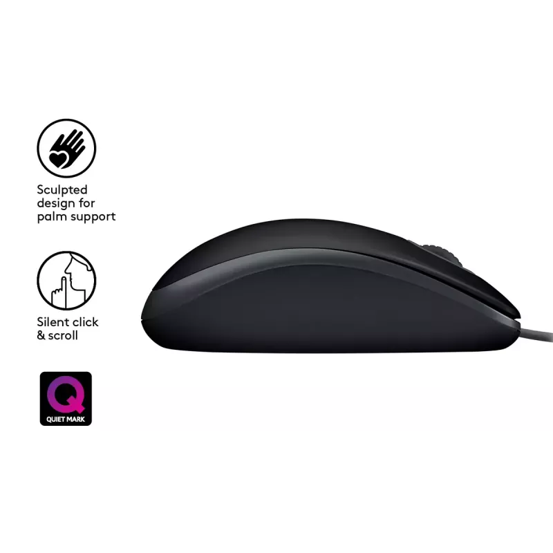 Pelė Logitech B110 Silent, laidinė, USB, juoda