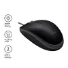 Pelė Logitech B110 Silent, laidinė, USB, juoda