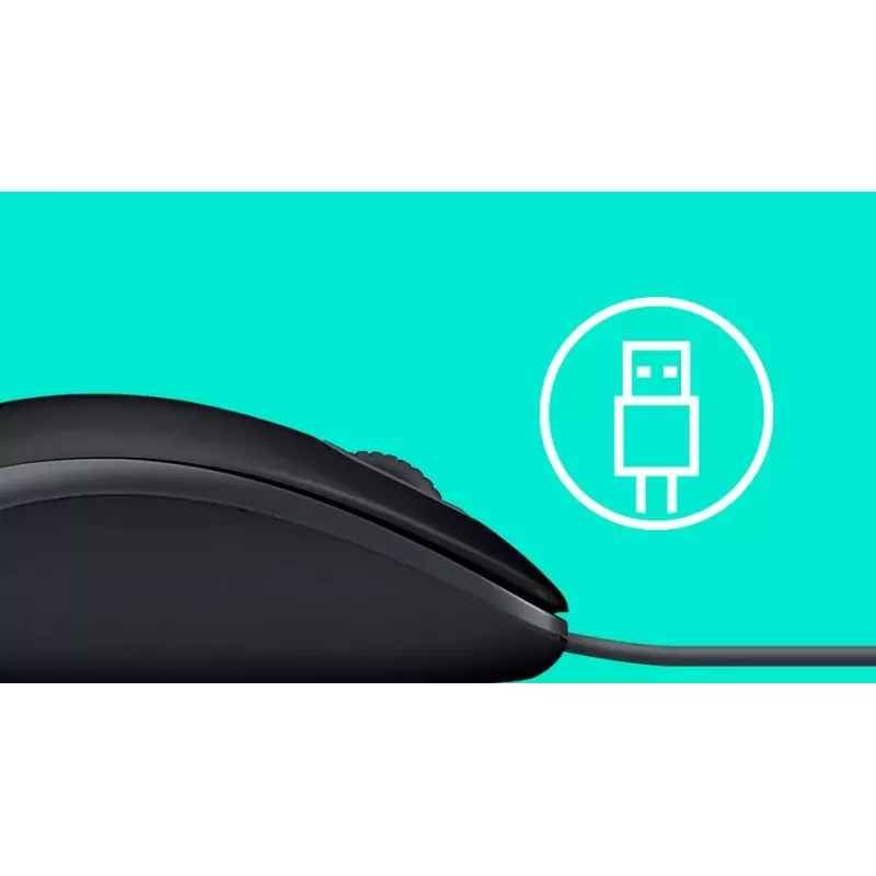 Pelė Logitech B110 Silent, laidinė, USB, juoda