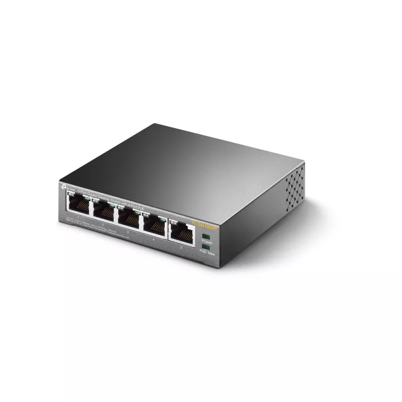 TP-Link 5 prievadų gigabitinis stalinis PoE komutatorius su 4 prievadais, nevaldomas, gigabitinis Ethernet (10/100/1000), maitinimas per Ethernet (PoE)