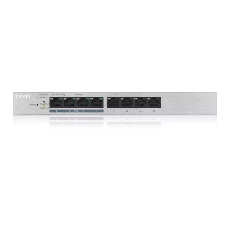 Zyxel GS1200-8HP v2 valdomas Gigabit Ethernet (10/100/1000) maitinimas per Ethernet (PoE) pilka