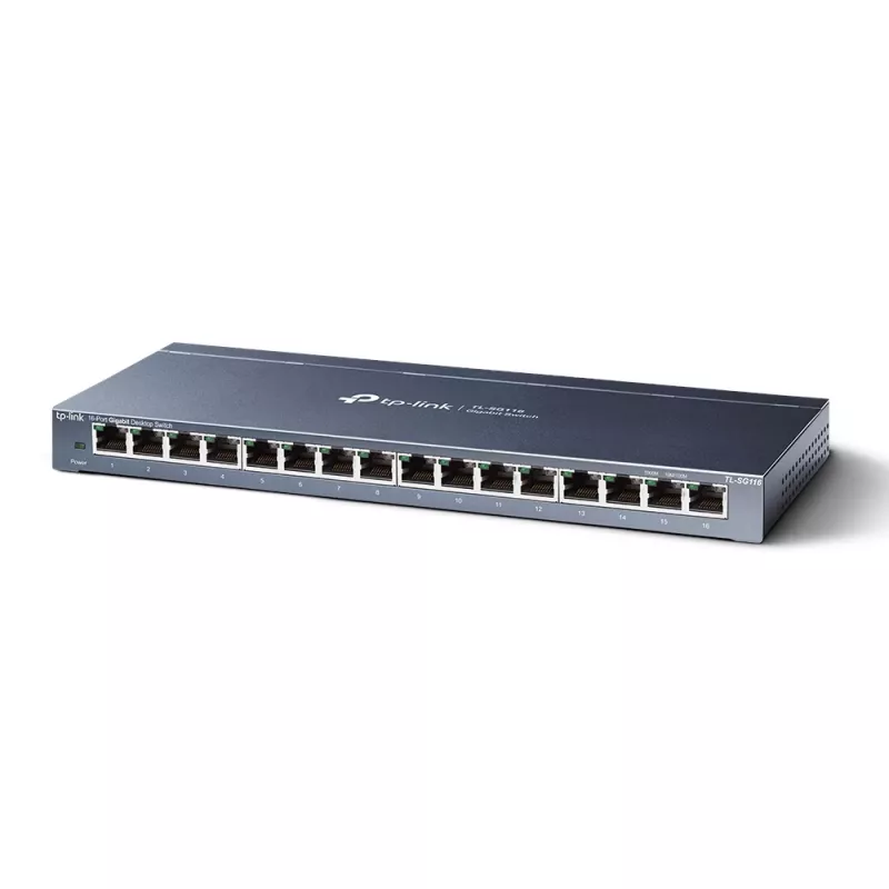 TP-Link 16 prievadų gigabitinės „Desktop“ tinklo jungiklis, nevaldomas, gigabitinis eternetas (10/100/1000), pilnas dupleksas