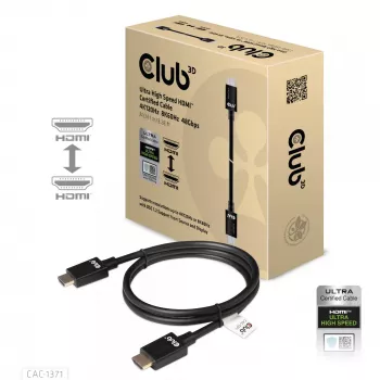 CLUB3D Ultra High Speed HDMI 4K120Hz, 8K60Hz sertifikuotas kabelis 48Gbps M/M 1 m/3.28 ft