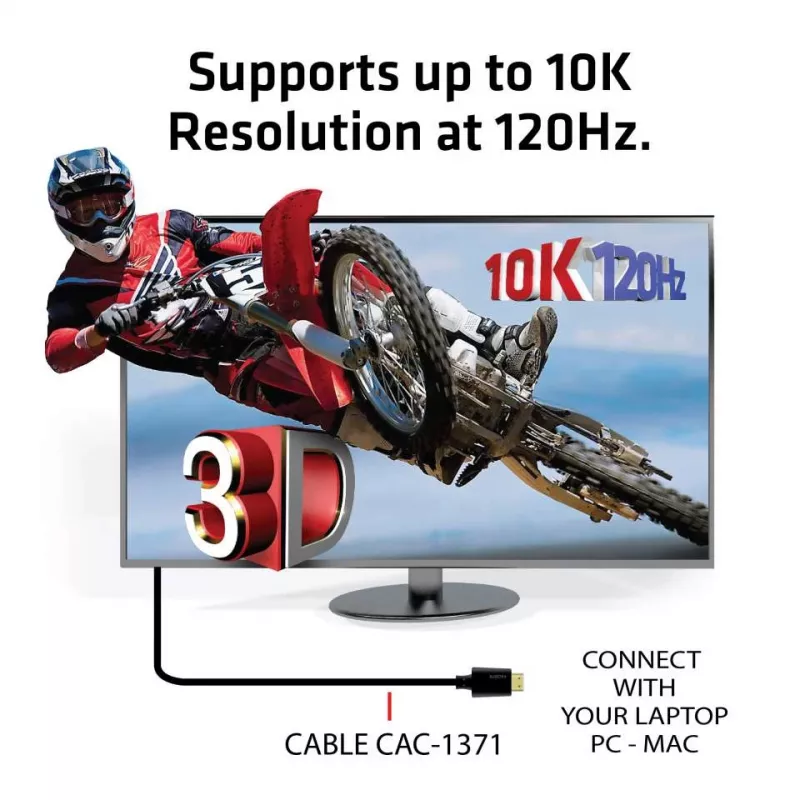 CLUB3D Ultra High Speed HDMI 4K120Hz, 8K60Hz sertifikuotas kabelis 48Gbps M/M 1 m/3.28 ft