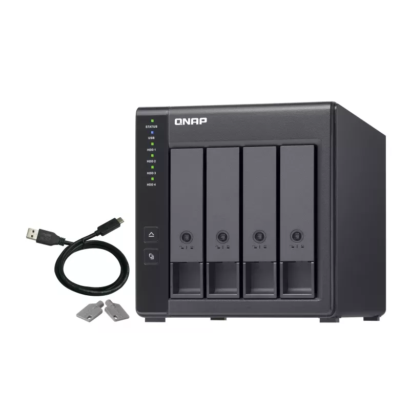 QNAP TR-004 išorinis diskų korpusas HDD/SSD korpusas Juodas 2.5/3.5 colio
