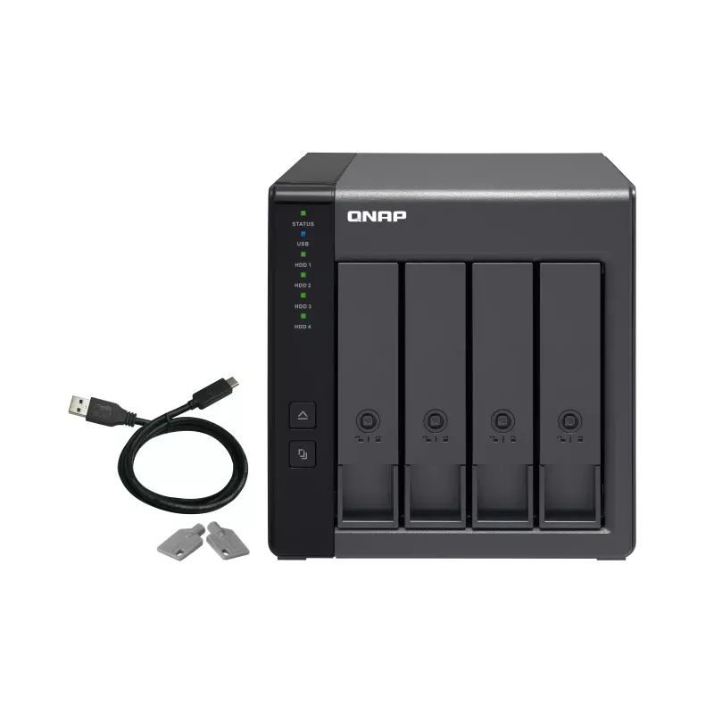 QNAP TR-004 išorinis diskų korpusas HDD/SSD korpusas Juodas 2.5/3.5 colio