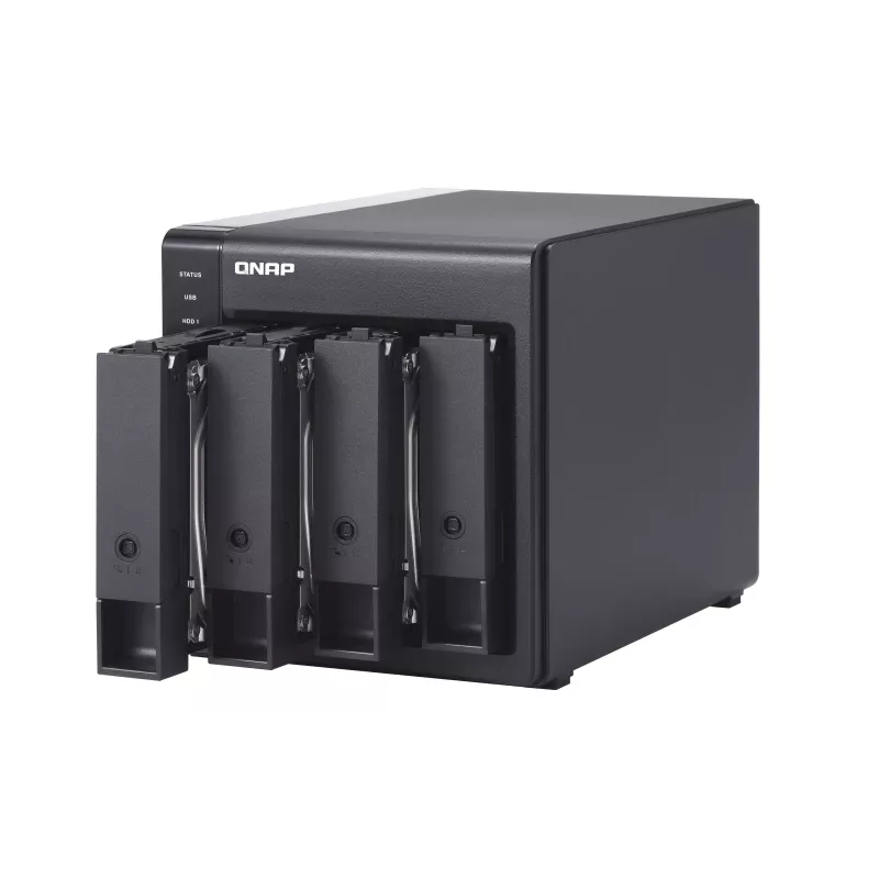 QNAP TR-004 išorinis diskų korpusas HDD/SSD korpusas Juodas 2.5/3.5 colio