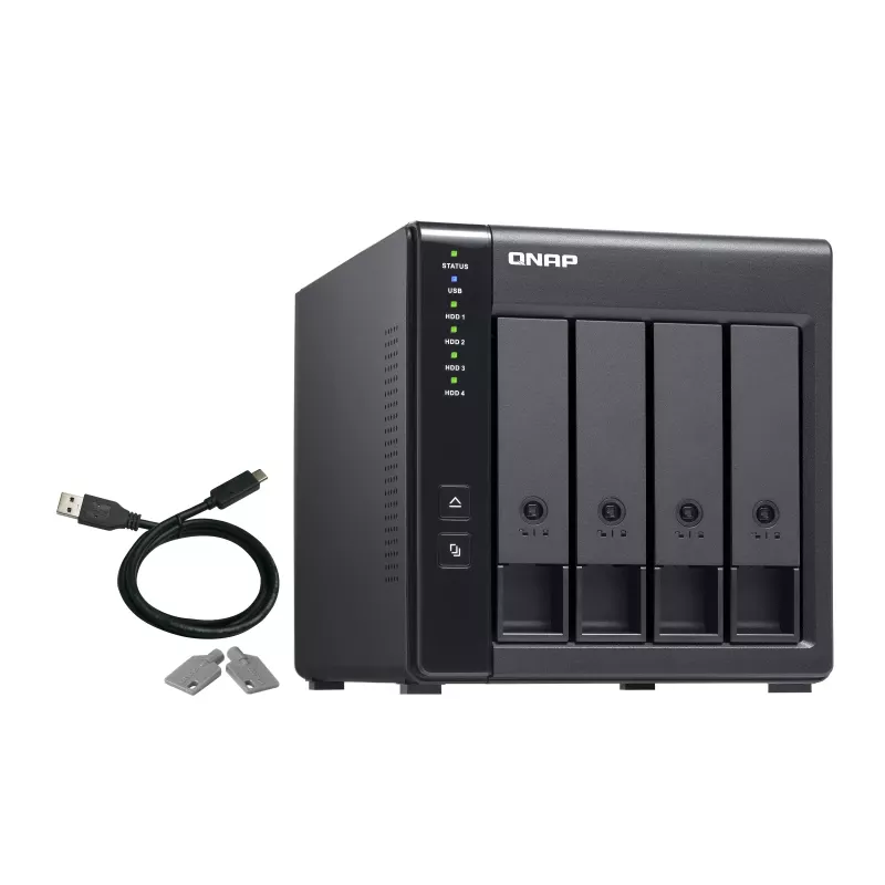 QNAP TR-004 išorinis diskų korpusas HDD/SSD korpusas Juodas 2.5/3.5 colio