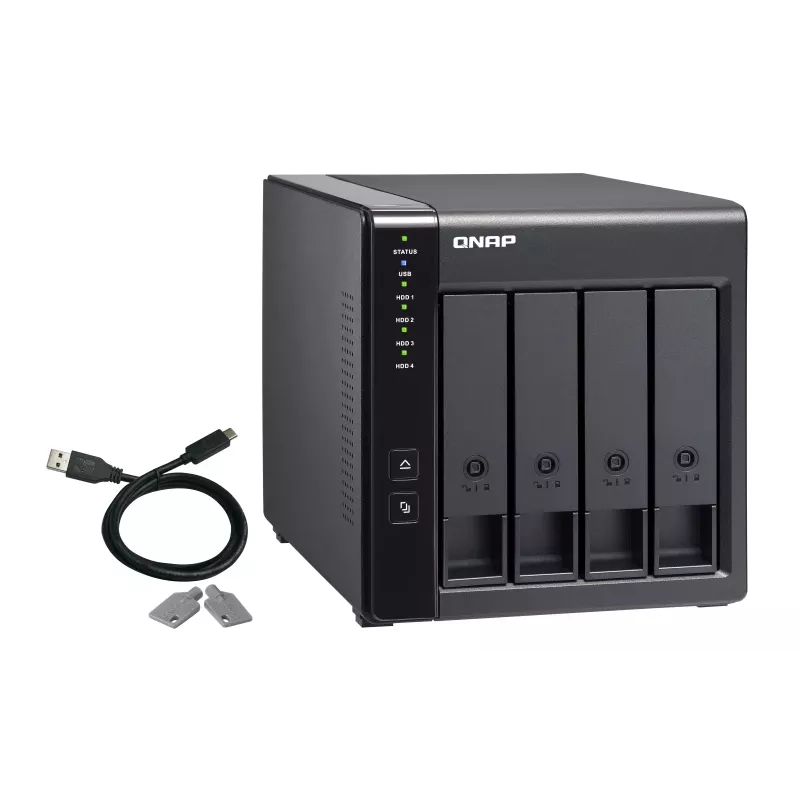 QNAP TR-004 išorinis diskų korpusas HDD/SSD korpusas Juodas 2.5/3.5 colio