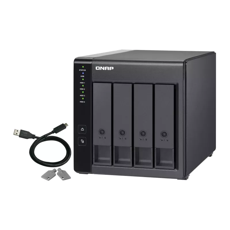 QNAP TR-004 išorinis diskų korpusas HDD/SSD korpusas Juodas 2.5/3.5 colio
