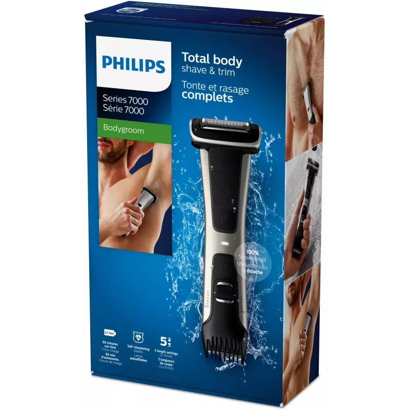 Philips 7000 serijos Bodygroom 7000 BG7025/15 vandeniui atsparus kūno kirpimo prietaisas