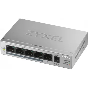 Zyxel GS1005HP Nevaldomas Gigabit Ethernet (10/100/1000) Power over Ethernet (PoE) Sidabrinis