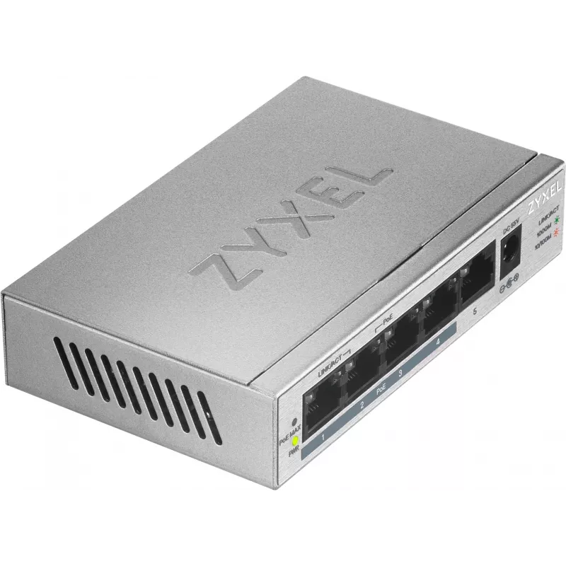 Zyxel GS1005HP Nevaldomas Gigabit Ethernet (10/100/1000) Power over Ethernet (PoE) Sidabrinis