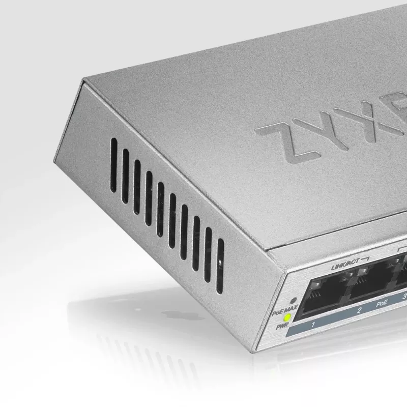 Zyxel GS1005HP Nevaldomas Gigabit Ethernet (10/100/1000) Power over Ethernet (PoE) Sidabrinis