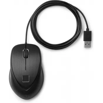 HP USB pirštų atspaudų pelė, simetriška, USB Typee-A, juoda