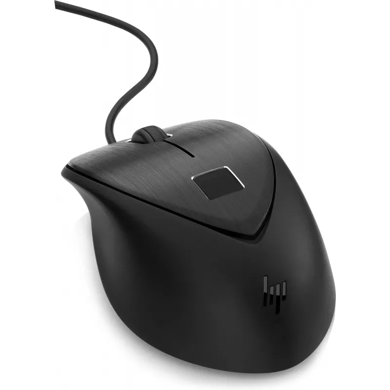 HP USB pirštų atspaudų pelė, simetriška, USB Typee-A, juoda
