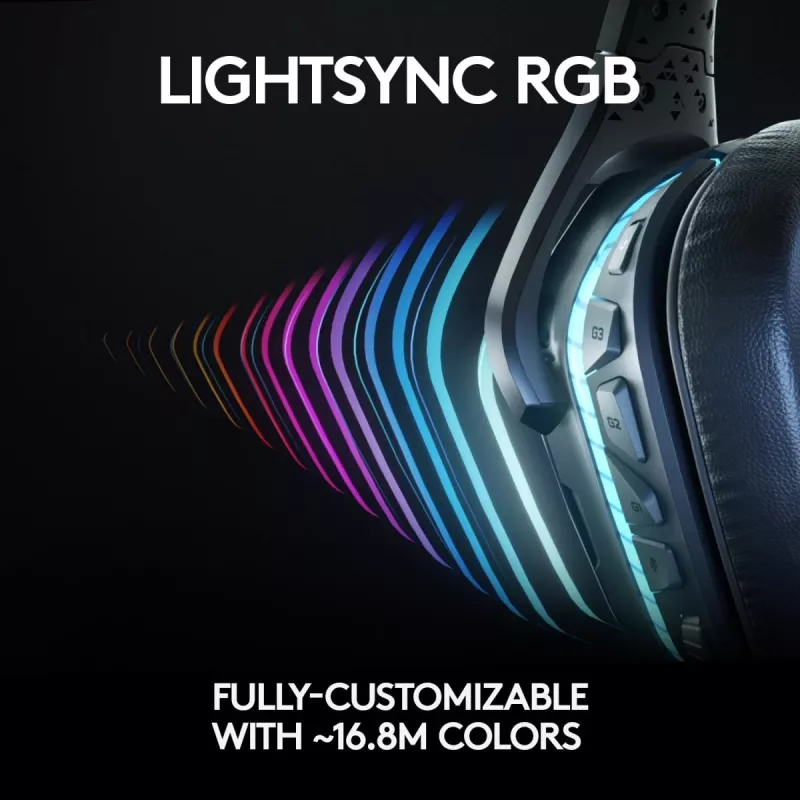 LOGITECH G935 Belaidės 7.1 erdvinio garso Lightsync žaidimų ausinės – 2,4 GHz