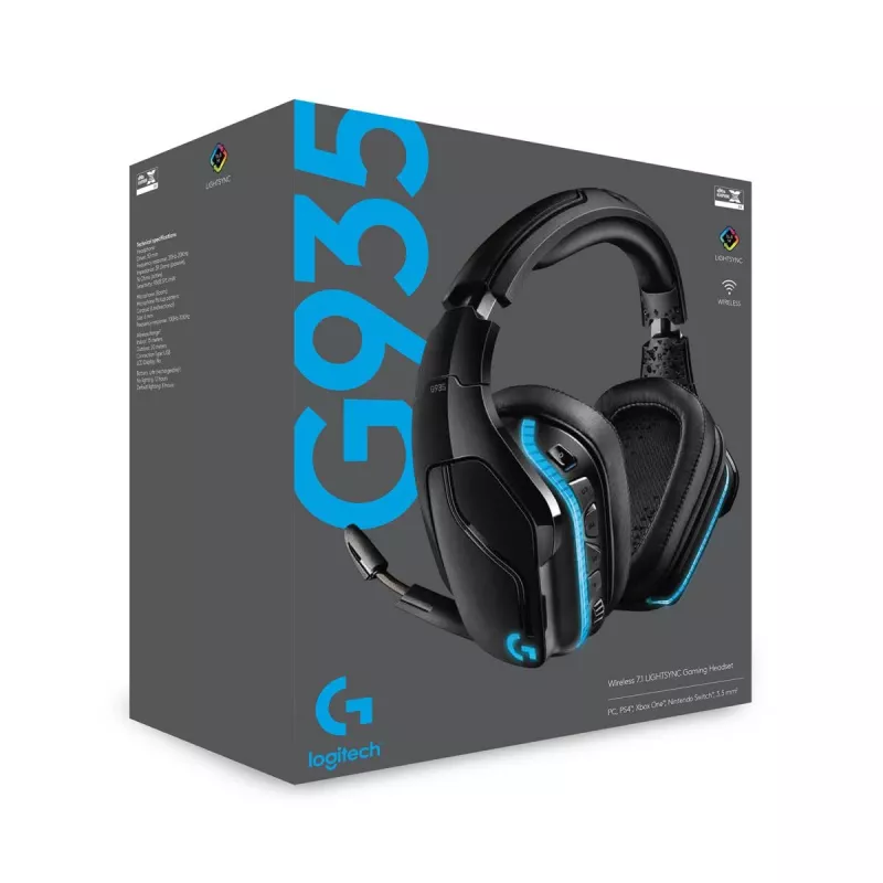 LOGITECH G935 Belaidės 7.1 erdvinio garso Lightsync žaidimų ausinės – 2,4 GHz