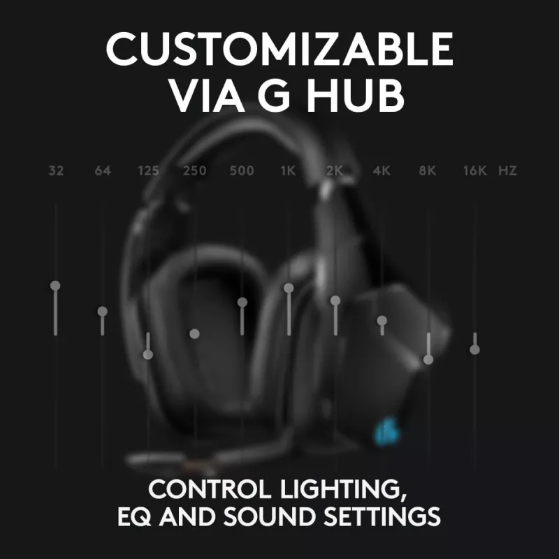 LOGITECH G935 Belaidės 7.1 erdvinio garso Lightsync žaidimų ausinės – 2,4 GHz