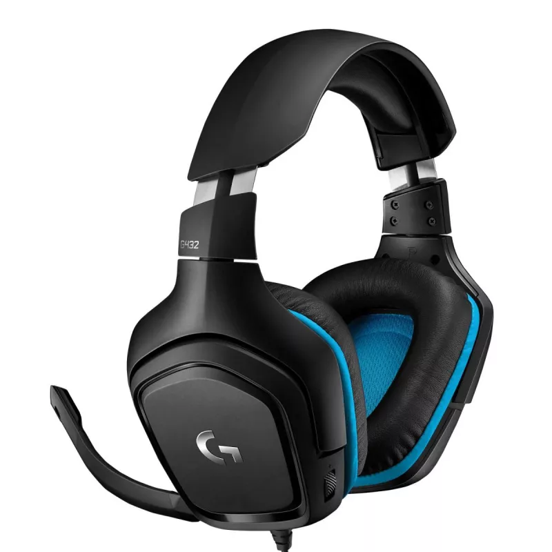 LOGITECH G432 - USB / 3.5mm - Žaidimų ausinės - 7.1 erdvinis garsas - Mėlynos