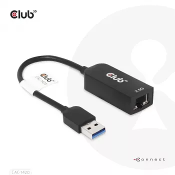 CLUB3D USB 3.2 Gen1 Tipas A į RJ45 2.5Gbps adapteris