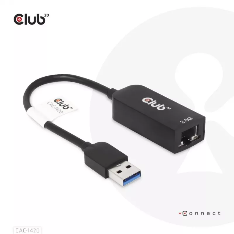 CLUB3D USB 3.2 Gen1 Tipas A į RJ45 2.5Gbps adapteris