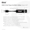 CLUB3D USB 3.2 Gen1 Tipas A į RJ45 2.5Gbps adapteris